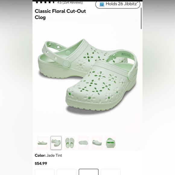 NWT Women's Jade Tint Floral Cut Out Crocs - Picture 7 of 7